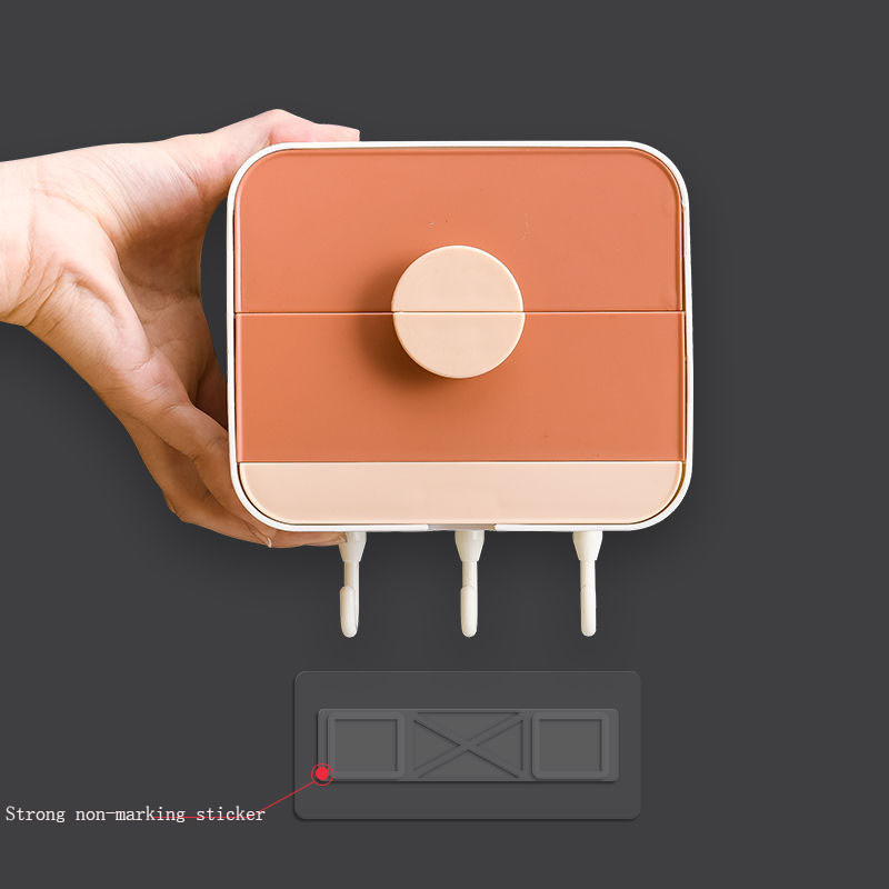 Vonios kambario laikymo muilo indų nusausinimas muilo dėžutės kabliukas Besiūlis pakabinamas ant sienos Dvisluoksnė plastikinė dėžutė Daugiafunkcinis stovas Nemokamas perforavimas