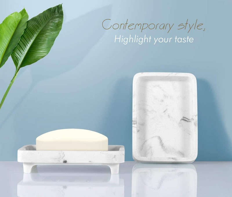 Luxspire posuda za sapun, dvoslojni držač za sapun s ocjedom, odvojiva kutija za sapun za tuš u kupaonici, posuda za kuhinjski sudoper