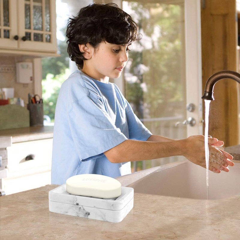 Luxspire posuda za sapun, dvoslojni držač za sapun s ocjedom, odvojiva kutija za sapun za tuš u kupaonici, posuda za kuhinjski sudoper