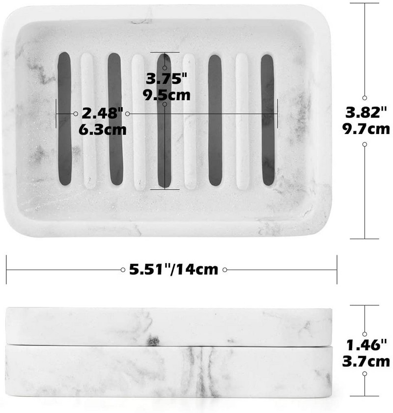 Luxspire posuda za sapun, dvoslojni držač za sapun s ocjedom, odvojiva kutija za sapun za tuš u kupaonici, posuda za kuhinjski sudoper