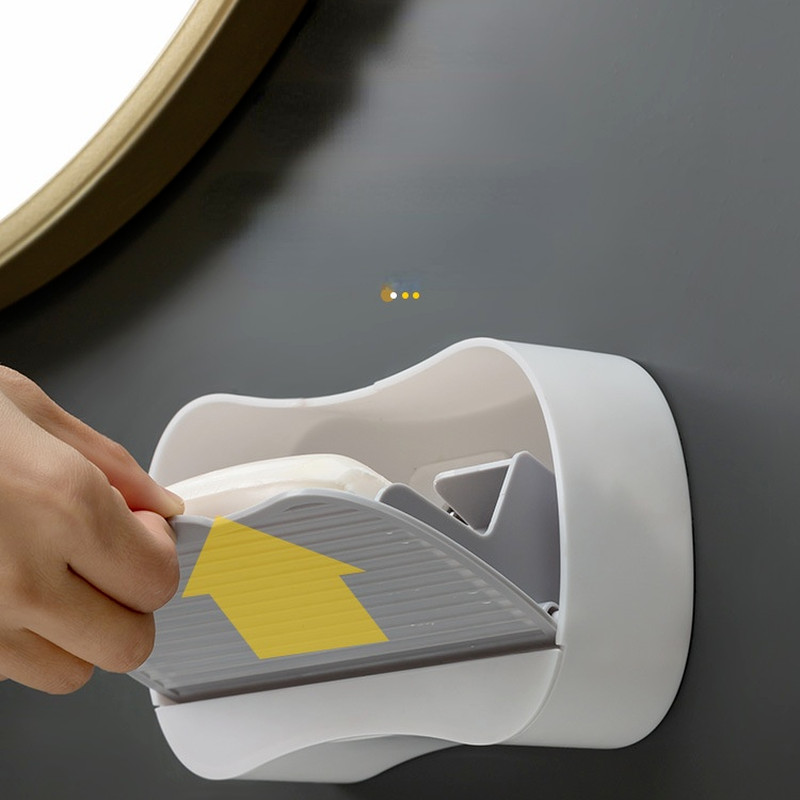 Zalijepite posudu za sudoper za sapun Zidni držač za sapun Stalak za pohranu WC školjke Odvojivi disk za pohranu Kutija za kupaonski pribor bez bušenja