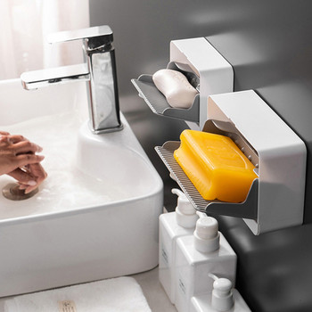 Νέο TOOKFUN Clamshell Σαπουνιού αποστράγγισης Τοποθέτηση χωρίς διάτρηση Επιτοίχιο κουτί σαπουνιού Creative Home Bathroom Kitchen Product