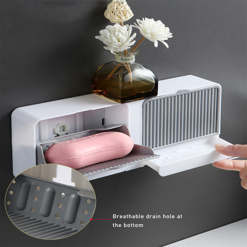 Naujas TOOKFUN Clamshell nutekėjimo muilo indas be perforacijos montavimas ant sienos montuojamas muilo dėžutė Creative Home vonios kambario virtuvės gaminys