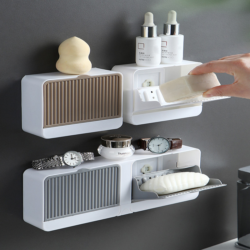 Naujas TOOKFUN Clamshell nutekėjimo muilo indas be perforacijos montavimas ant sienos montuojamas muilo dėžutė Creative Home vonios kambario virtuvės gaminys