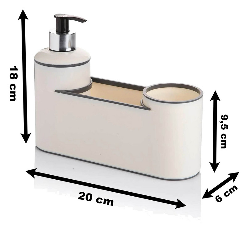 „Bermeks“ vonios skalbimo muilo kempinės organizatorius plastikinės kriauklės ploviklio dozatoriaus buteliukas dantų šepetėlio laikymo stovo konteineris