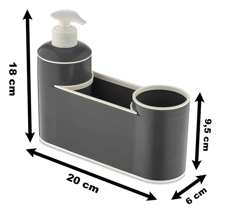 „Bermeks“ vonios skalbimo muilo kempinės organizatorius plastikinės kriauklės ploviklio dozatoriaus buteliukas dantų šepetėlio laikymo stovo konteineris
