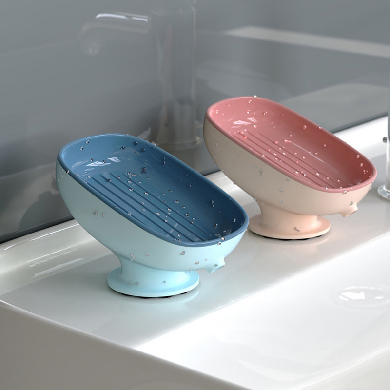 Stipraus siurbimo muilo indų laikiklis Dviejų sluoksnių muilo kempinės nusausinimo stovas virtuvės vonios kambarys stalviršis savaime nusausinantis muilo indas
