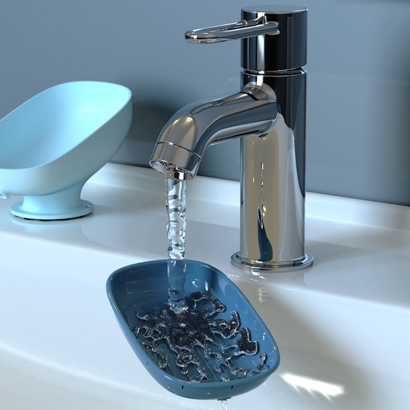 Stipraus siurbimo muilo indų laikiklis Dviejų sluoksnių muilo kempinės nusausinimo stovas virtuvės vonios kambarys stalviršis savaime nusausinantis muilo indas