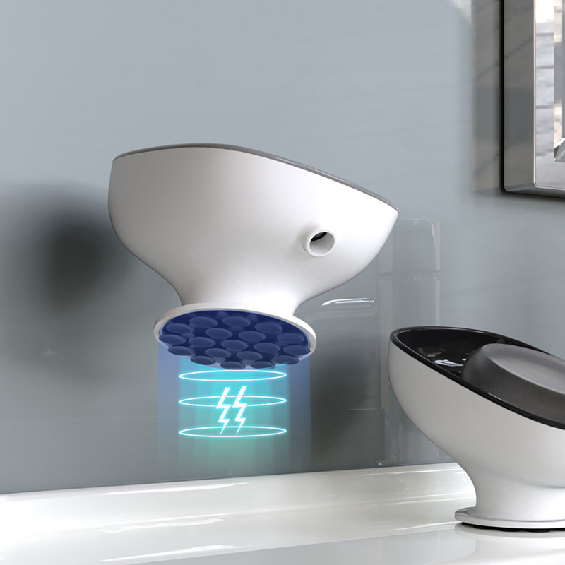 Stipraus siurbimo muilo indų laikiklis Dviejų sluoksnių muilo kempinės nusausinimo stovas virtuvės vonios kambarys stalviršis savaime nusausinantis muilo indas