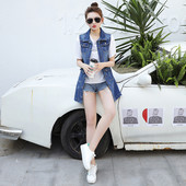 Új modell női farmermellény zsebekkel