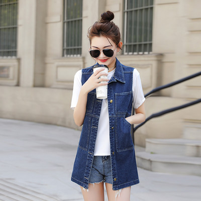 Új modell női farmermellény zsebekkel