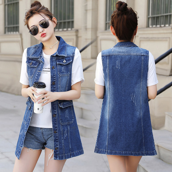 Új modell női farmermellény zsebekkel