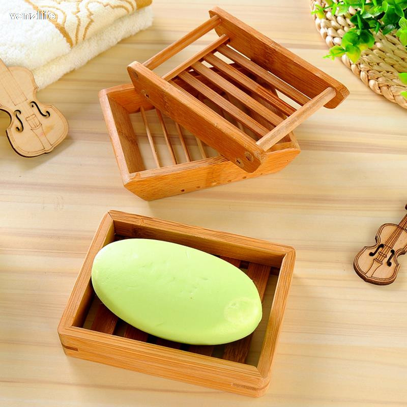 Vanzlife Creative vonios kambario rankų darbo drenuojanti medinė paprasta bambuko muilo dėžutė