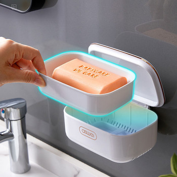 IZEFS Преносим държач за сапун за домашна баня Съхранение за сапунерка Водоустойчиви продукти за баня Джаджи с голям капацитет за дома