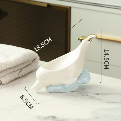 Könnyű luxus állati formájú szappantartó Kerámia Hordozható szappantartó WC-szervező Szappan csomagolódobozok Fürdőszoba kiegészítők