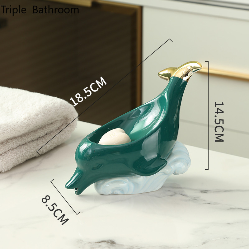 Könnyű luxus állati formájú szappantartó Kerámia Hordozható szappantartó WC-szervező Szappan csomagolódobozok Fürdőszoba kiegészítők