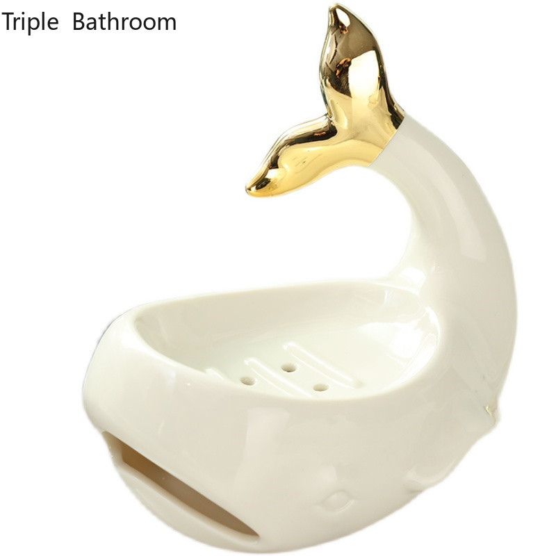 Könnyű luxus állati formájú szappantartó Kerámia Hordozható szappantartó WC-szervező Szappan csomagolódobozok Fürdőszoba kiegészítők