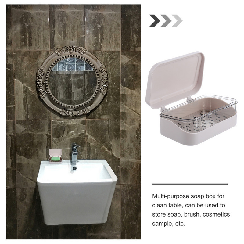1vnt Buitinis lengvas nešiojamas muilo dėklas Muilo dėžutė Muilo talpyklė Muilo lentynėlė su dangteliu, skirta laikyti vonios kambaryje namuose