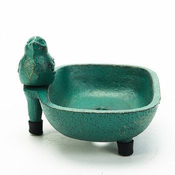 Настолна тава за сапунерка Sungmor за кухня в банята - прекрасна форма и антично зелено покритие - Тежка чугунена декорация