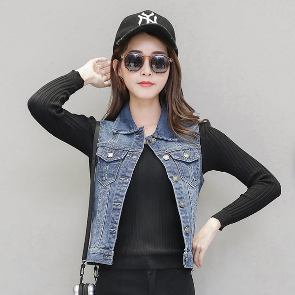 Új modell női farmermellény gombokkal