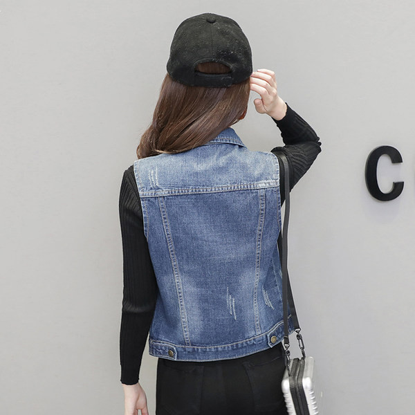 Új modell női farmermellény gombokkal