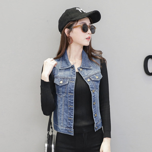 Új modell női farmermellény gombokkal