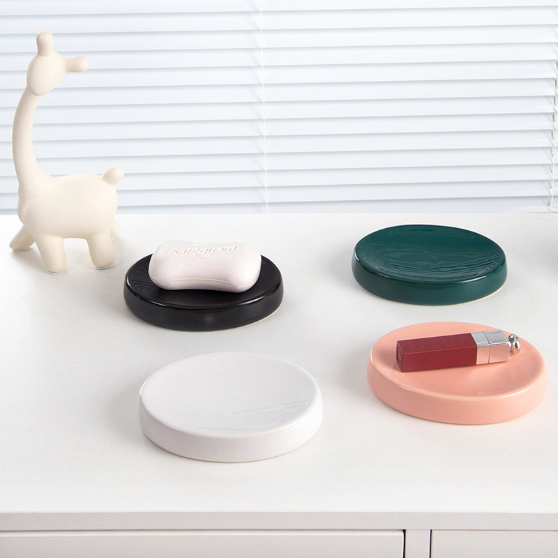 Nordijska kupaonska keramička posuda za sapun Luksuzna crno/bijela mat okrugla kutija za sapun Kućni hotelski dodaci za kupaonicu