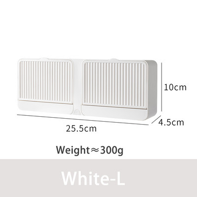 Kreatív falra szerelhető ütésmentes szappandoboz fedővel leeresztő állvány dupla rácsos fali szappantartó szappantartó fürdőszobai adagolóhoz