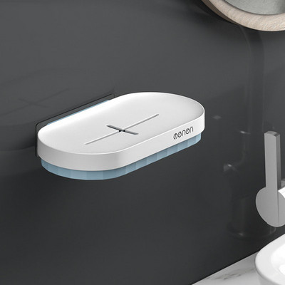 Muilo indų dėžutės sienoje montuojamas muilo kempinės laikiklis dušo drenažo muilo indas Plastikinis kempinės muilo padėklas virtuvės vonios kambariui