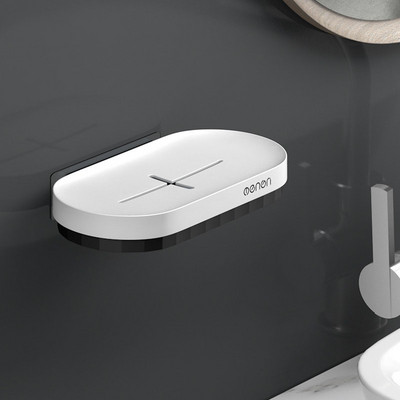 Muilo indų dėžutės sienoje montuojamas muilo kempinės laikiklis dušo drenažo muilo indas Plastikinis kempinės muilo padėklas virtuvės vonios kambariui