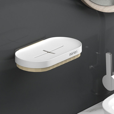 Muilo indų dėžutės sienoje montuojamas muilo kempinės laikiklis dušo drenažo muilo indas Plastikinis kempinės muilo padėklas virtuvės vonios kambariui