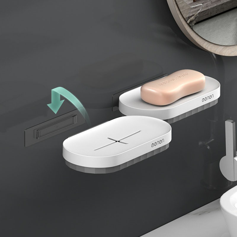 Muilo indų dėžutės sienoje montuojamas muilo kempinės laikiklis dušo drenažo muilo indas Plastikinis kempinės muilo padėklas virtuvės vonios kambariui