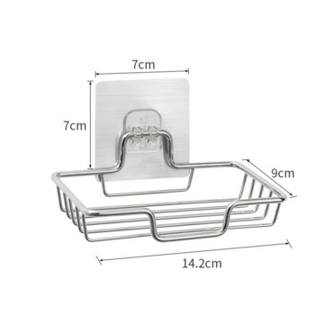 Поставка за сапун от неръждаема стомана Стенен държач за сапун Гъба за сапун Чиния Сапунерки Самозалепващи се аксесоари за баня