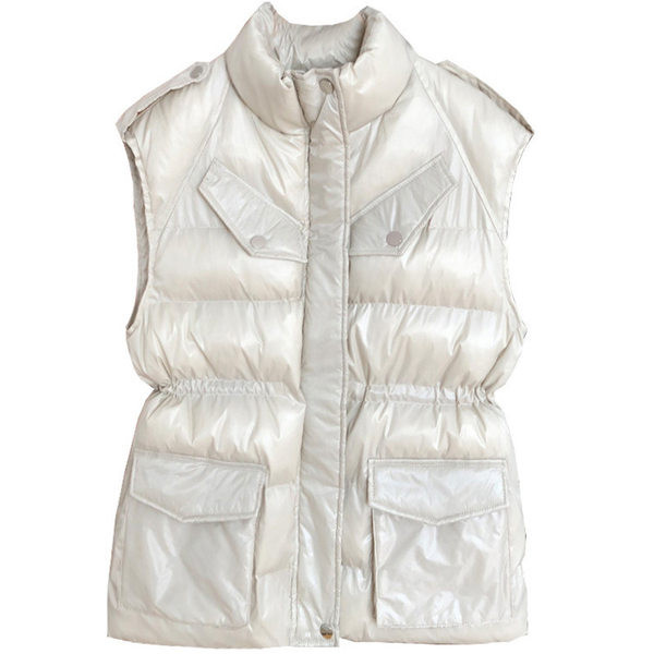 Divatos női mellény derekán cipzárral és megkötővel