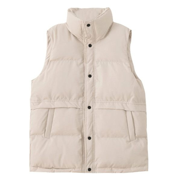 Ženski prsluk s visokim ovratnikom i džepom