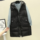 Ležerna ženska vesta s kapuljačom i džepovima