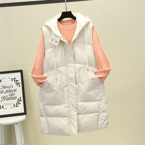 Ležerna ženska vesta s kapuljačom i džepovima