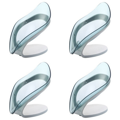 4 vnt. siurbimo puodelio muilo laikiklis vonios kambario dušui Nešiojamas lapų muilo indas Plastikinis kempinės padėklas virtuvės vonios kambario priedams