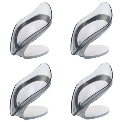 4 vnt. siurbimo puodelio muilo laikiklis vonios kambario dušui Nešiojamas lapų muilo indas Plastikinis kempinės padėklas virtuvės vonios kambario priedams