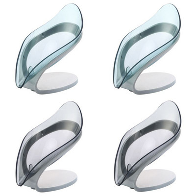 4 vnt. siurbimo puodelio muilo laikiklis vonios kambario dušui Nešiojamas lapų muilo indas Plastikinis kempinės padėklas virtuvės vonios kambario priedams