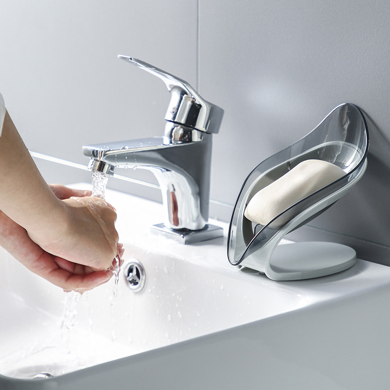 4 vnt. siurbimo puodelio muilo laikiklis vonios kambario dušui Nešiojamas lapų muilo indas Plastikinis kempinės padėklas virtuvės vonios kambario priedams