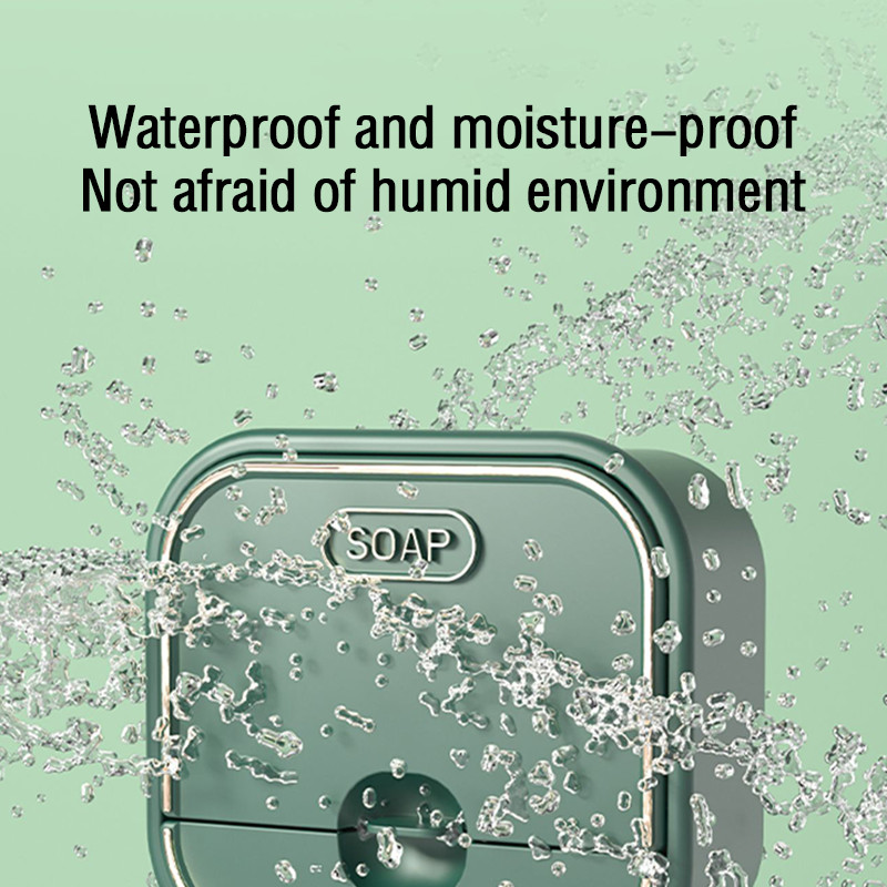 Wonderlife Polica za sapun otporna na prašinu, komplet kupaonskog pribora, zidni, vodootporni držač posude za sapun s poklopcem, bez bušenja