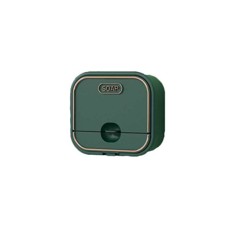 Wonderlife Polica za sapun otporna na prašinu, komplet kupaonskog pribora, zidni, vodootporni držač posude za sapun s poklopcem, bez bušenja