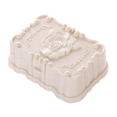 Gadgeturi rezistente la apă Cutie de săpun cu capac Scurgere Cutie de săpun de trandafiri Creativ rafinat și convenabil Suport mare pentru săpun de călătorie Suport pentru săpun