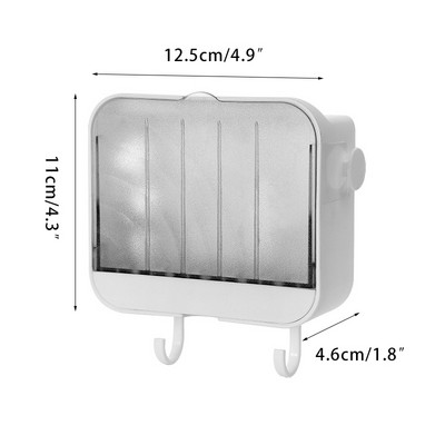 Vonios kambario muilo laikiklis prie sienos pakabinamas muilo dėžutės laikiklis su kabliukais Muilo indas Vonios dulkėms atsparus muilo indai Tualetas