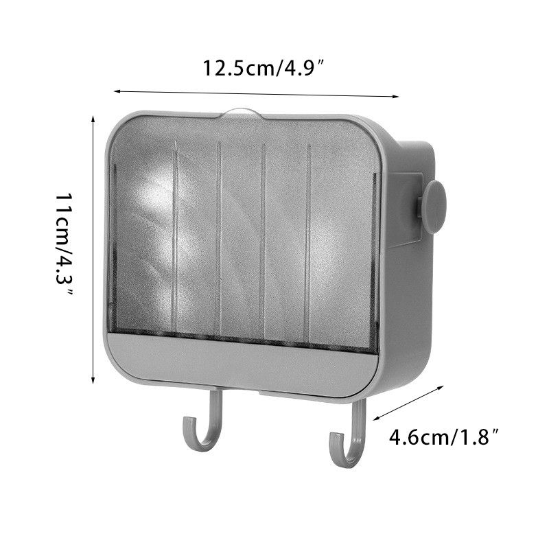 Vonios kambario muilo laikiklis prie sienos pakabinamas muilo dėžutės laikiklis su kabliukais Muilo indas Vonios dulkėms atsparus muilo indai Tualetas