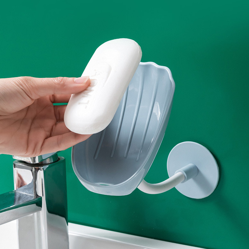 Kriauklės muilo kempinės laikiklis Vonios kambarys Prie sienos montuojamas skalbinių muilo laikymo lentyna Creative Shell muilo indas be vandens