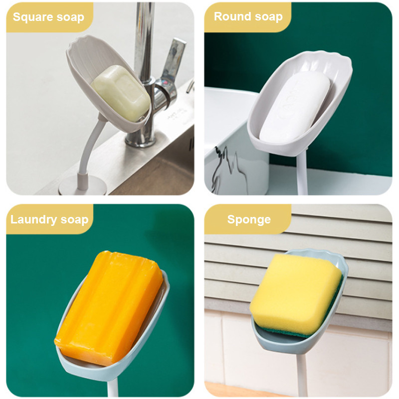 Kriauklės muilo kempinės laikiklis Vonios kambarys Prie sienos montuojamas skalbinių muilo laikymo lentyna Creative Shell muilo indas be vandens
