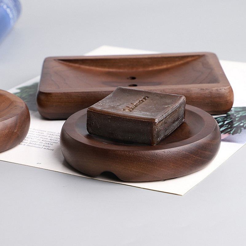 Kupaonska kutija za sapun Drveni balvan Držač za sapun od oraha Ručno izrađena posudica za sapun Odvod plijesni Posuda za sapun Organizator tuša za sapun