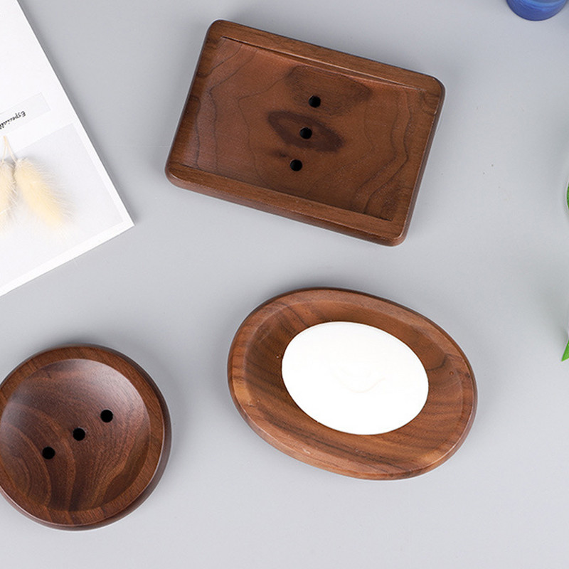 Kupaonska kutija za sapun Drveni balvan Držač za sapun od oraha Ručno izrađena posudica za sapun Odvod plijesni Posuda za sapun Organizator tuša za sapun